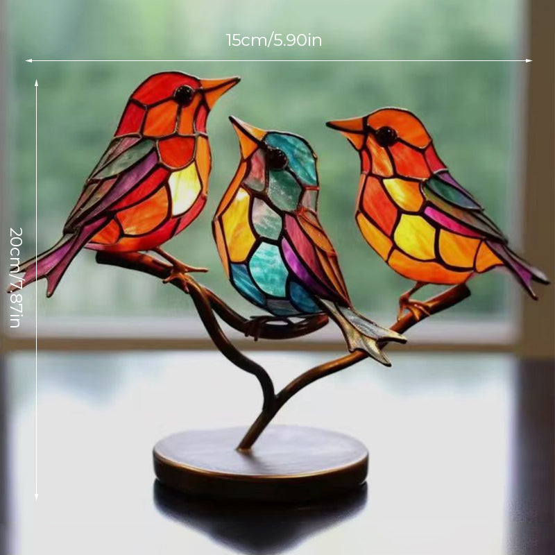 🐦Birds on Branches Stained Glass Ornaments