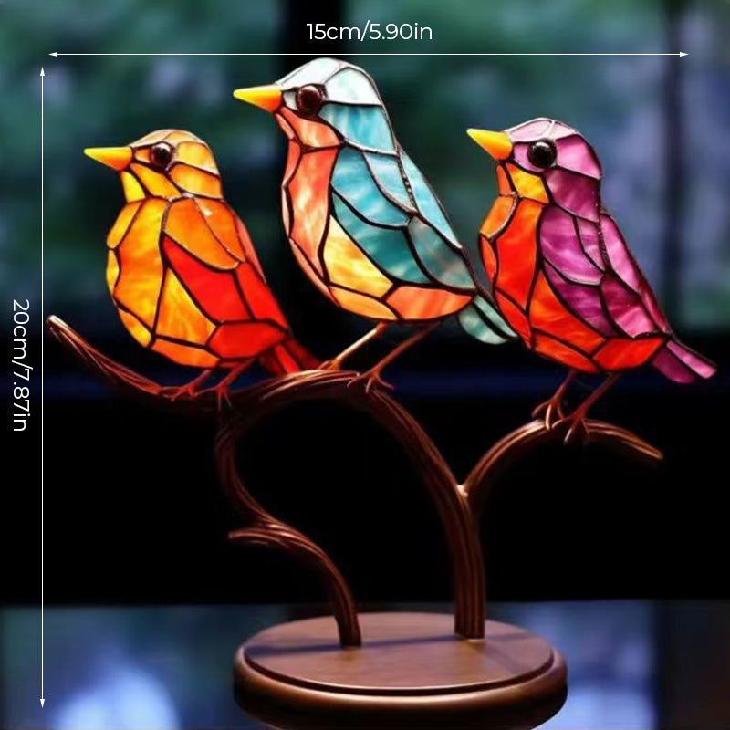 🐦Birds on Branches Stained Glass Ornaments