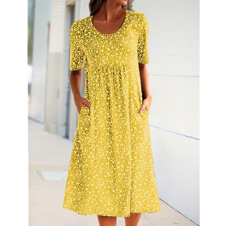 🎉Summer Specials🎉Round Neck Floral Beach Dress