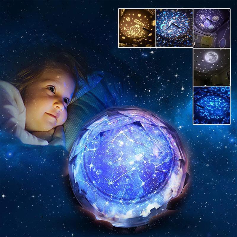 Multifunctional LED Night Light Star Projector Lamp, 5 Sets of Film