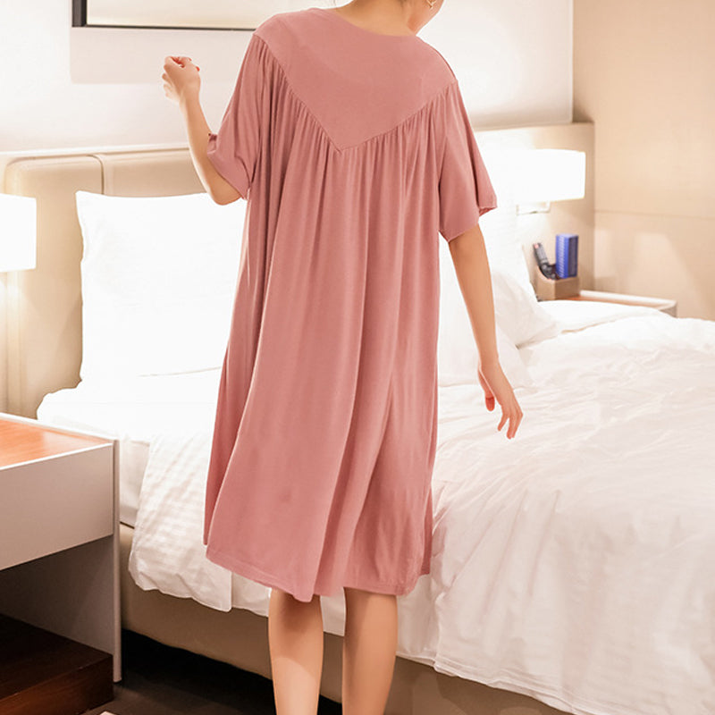 🔥hot sale🔥Super Soft Comfortable Short Sleeve Loose Pajama Dress