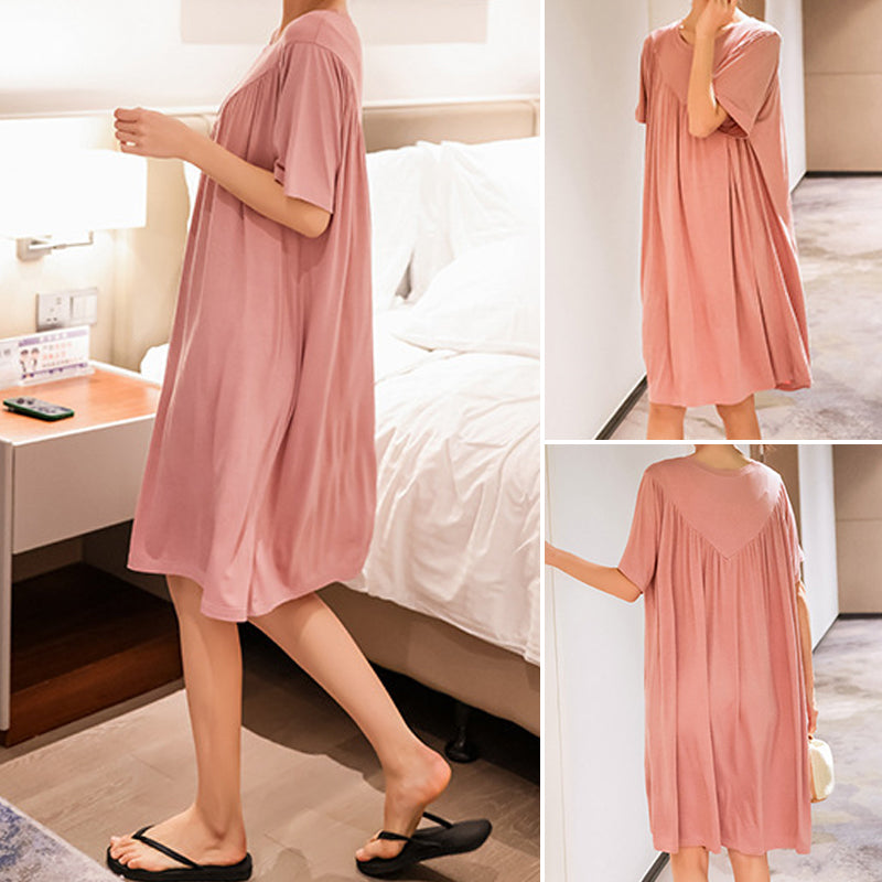 🔥hot sale🔥Super Soft Comfortable Short Sleeve Loose Pajama Dress