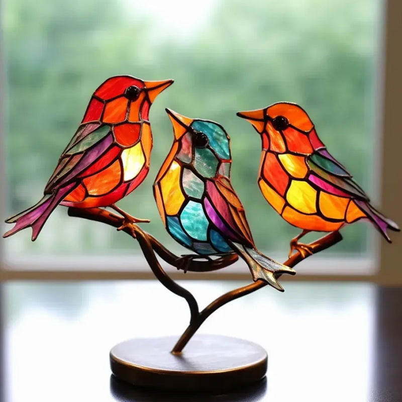 🐦Birds on Branches Stained Glass Ornaments