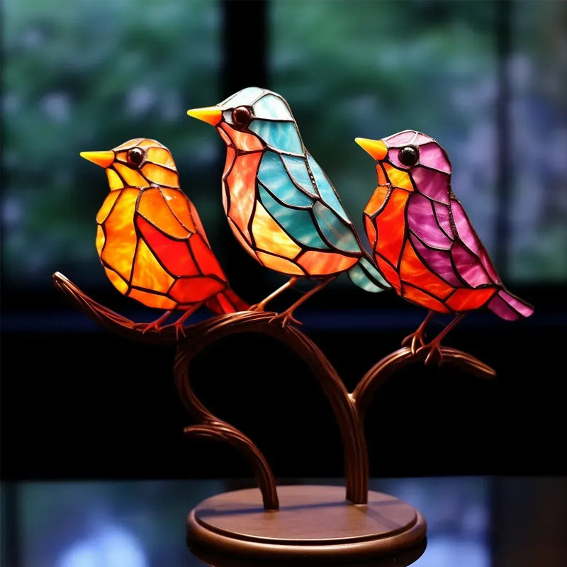 🐦Birds on Branches Stained Glass Ornaments