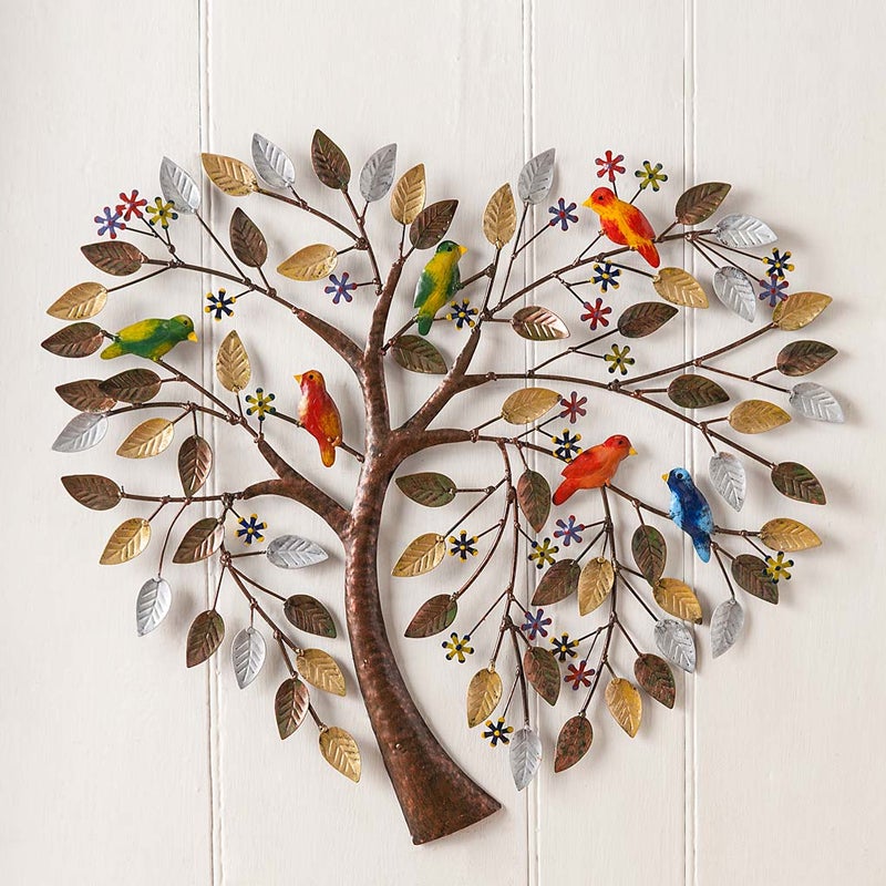 Indoor/Outdoor Handcrafted Heart-shaped Tree of Life Wall Art