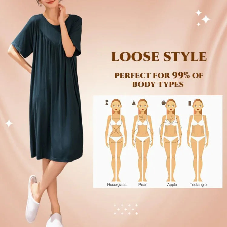 🔥hot sale🔥Super Soft Comfortable Short Sleeve Loose Pajama Dress