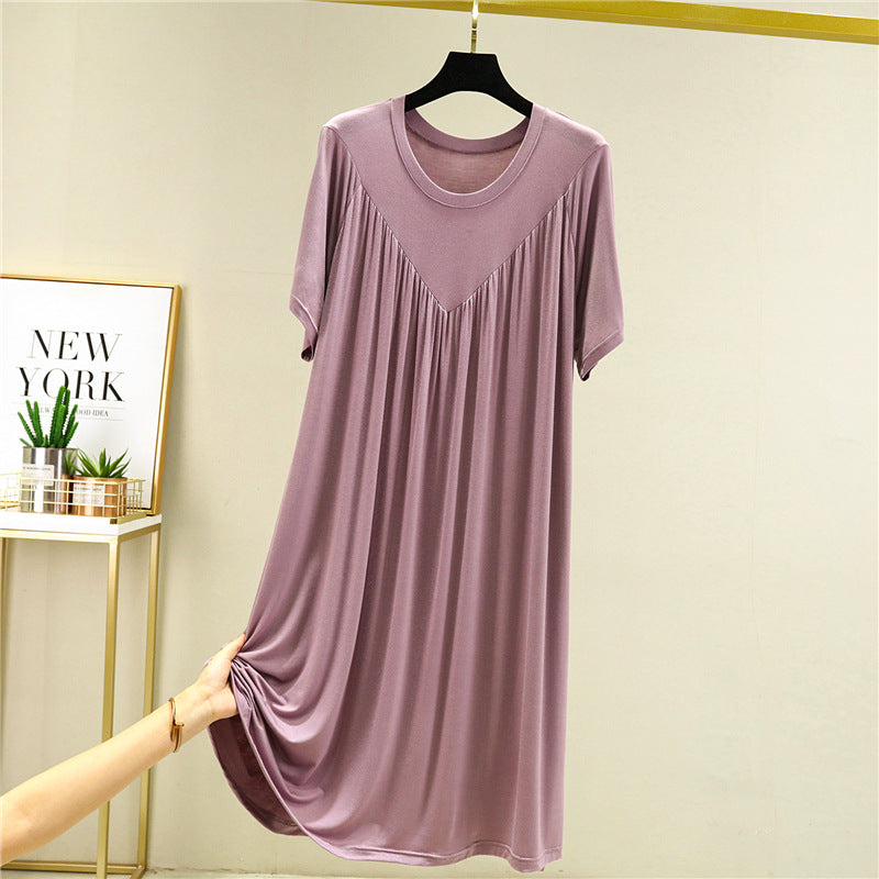 🔥hot sale🔥Super Soft Comfortable Short Sleeve Loose Pajama Dress