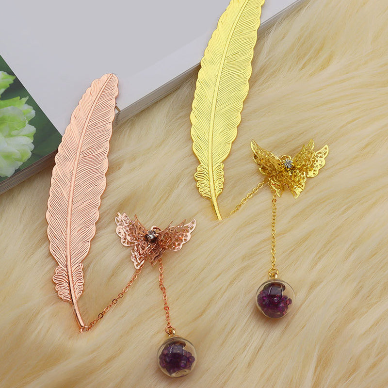 Metal Feather Bookmark