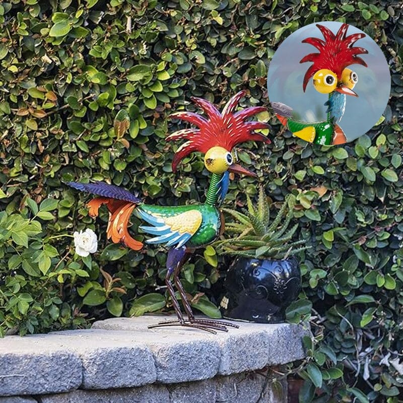 🌿Funny garden rooster statue