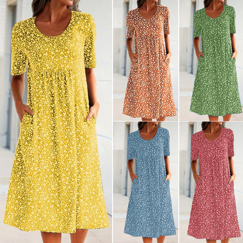 🎉Summer Specials🎉Round Neck Floral Beach Dress