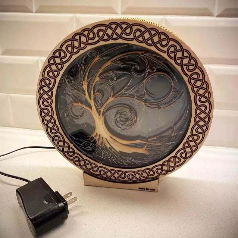 Unique Wooden Sculpture Tree Lamp