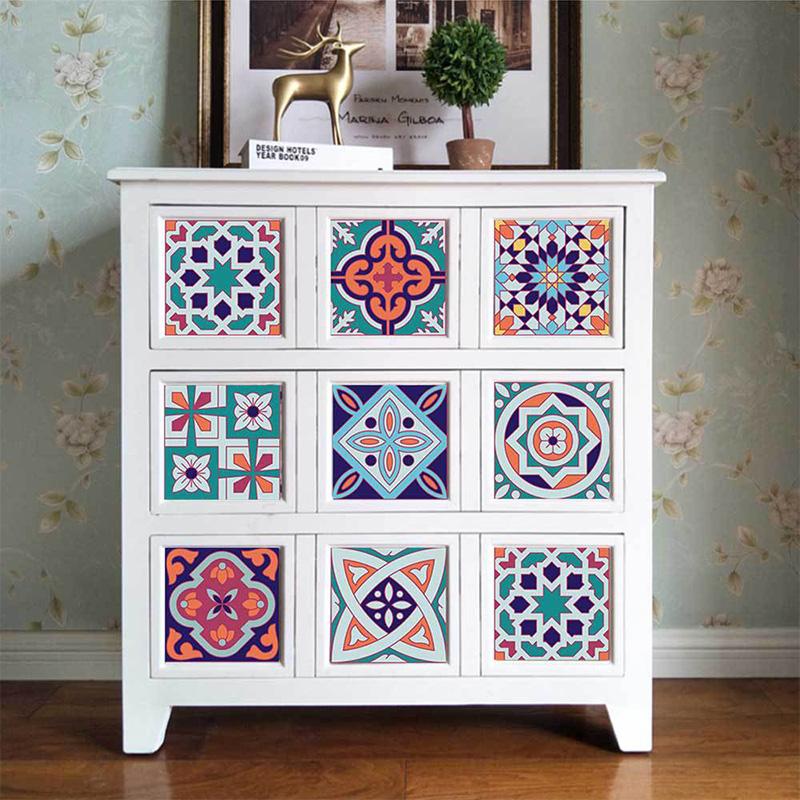 3D VISUAL ART GEOMETRIC TILE DECALS