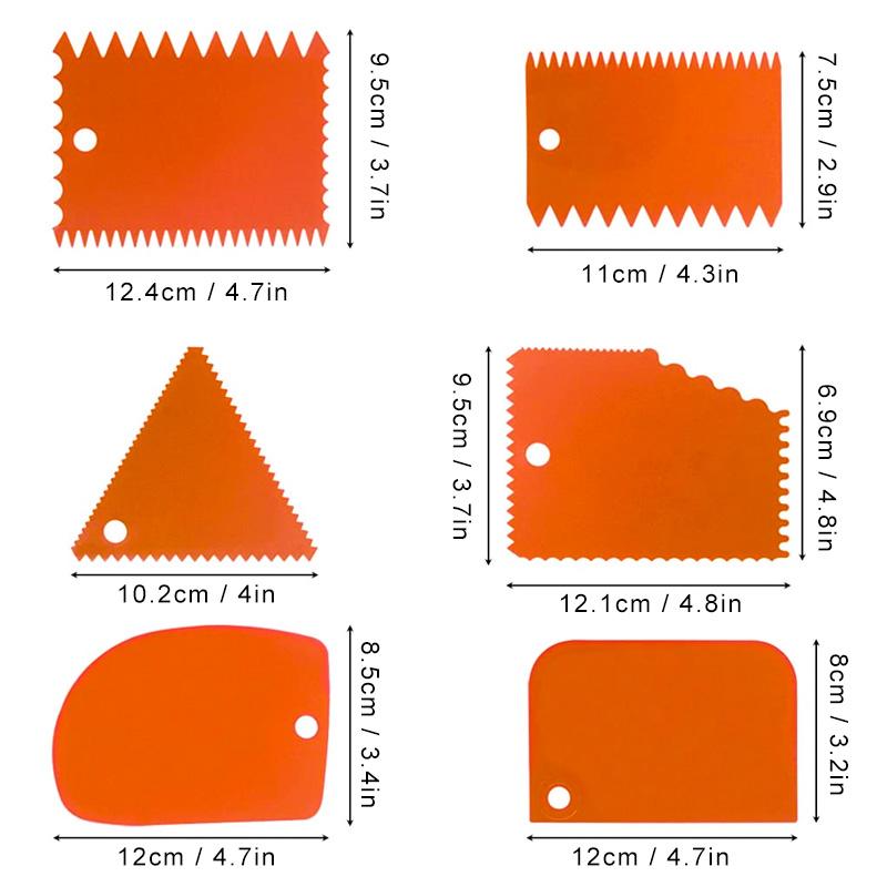 Cake Scraper Edge Decorating Set (6 PCs)