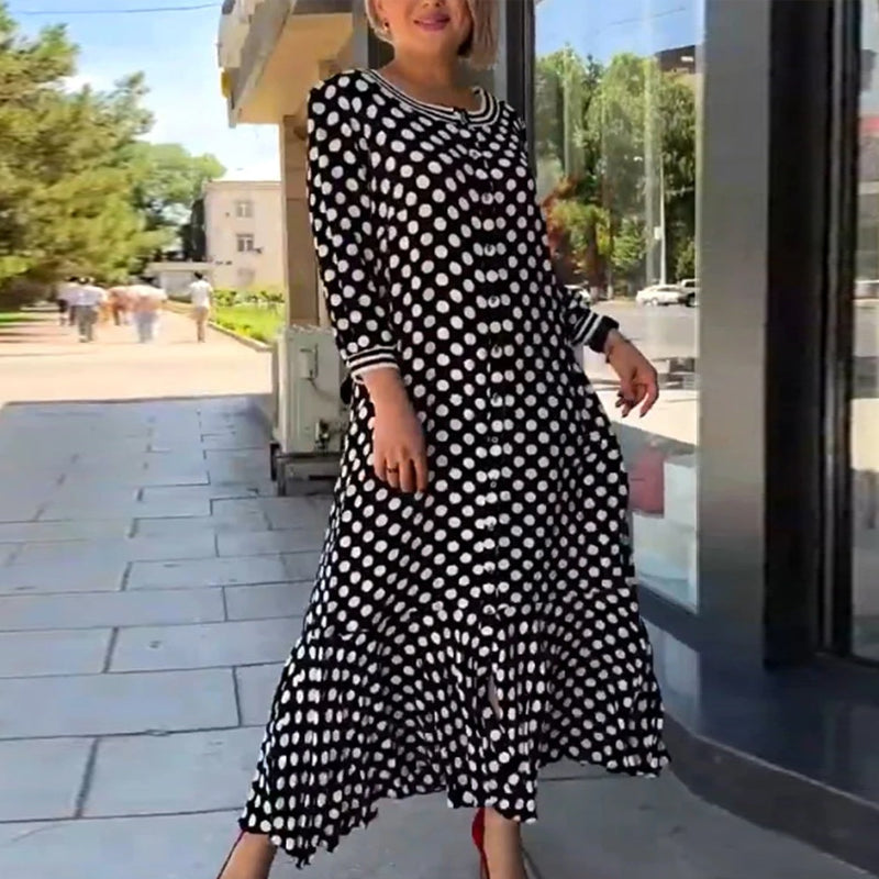 🎉Summer Specials🎉Polka Dot Long Sleeve Long Dress