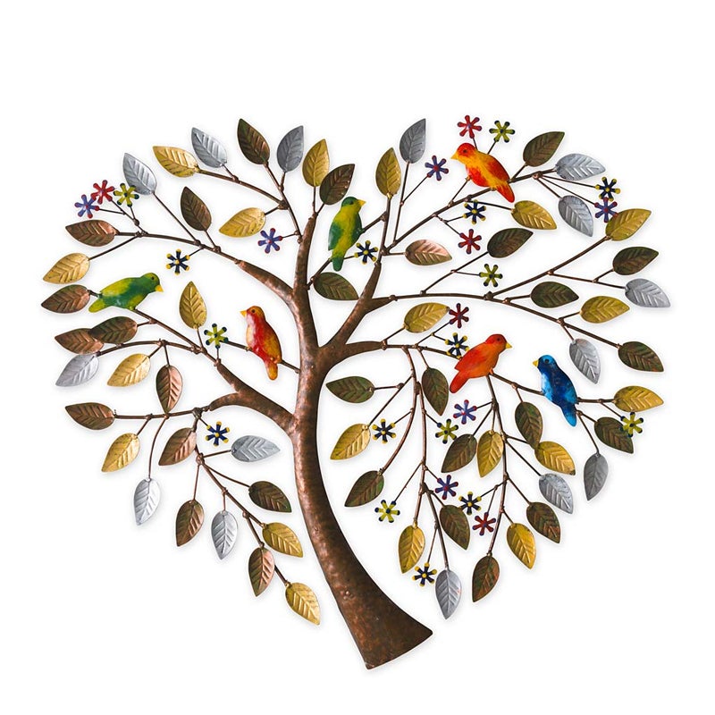 Indoor/Outdoor Handcrafted Heart-shaped Tree of Life Wall Art