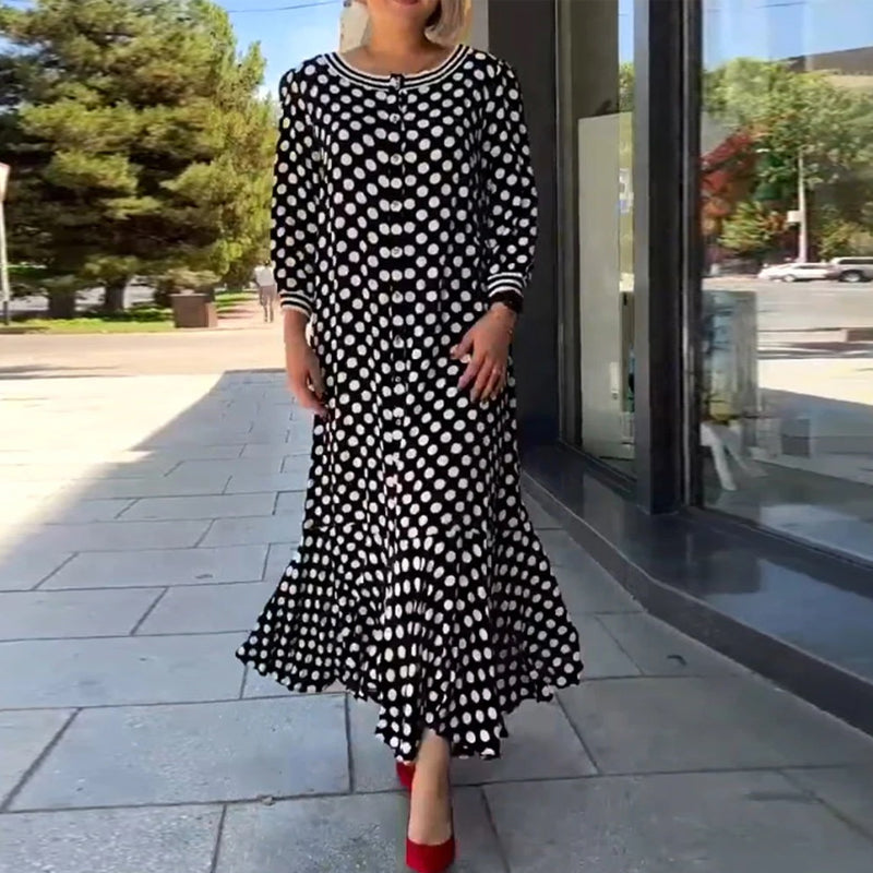 🎉Summer Specials🎉Polka Dot Long Sleeve Long Dress