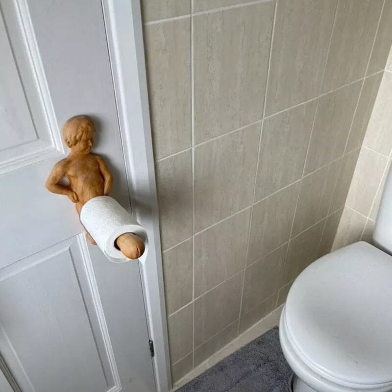 Funny Wood Toilet Roll Holder