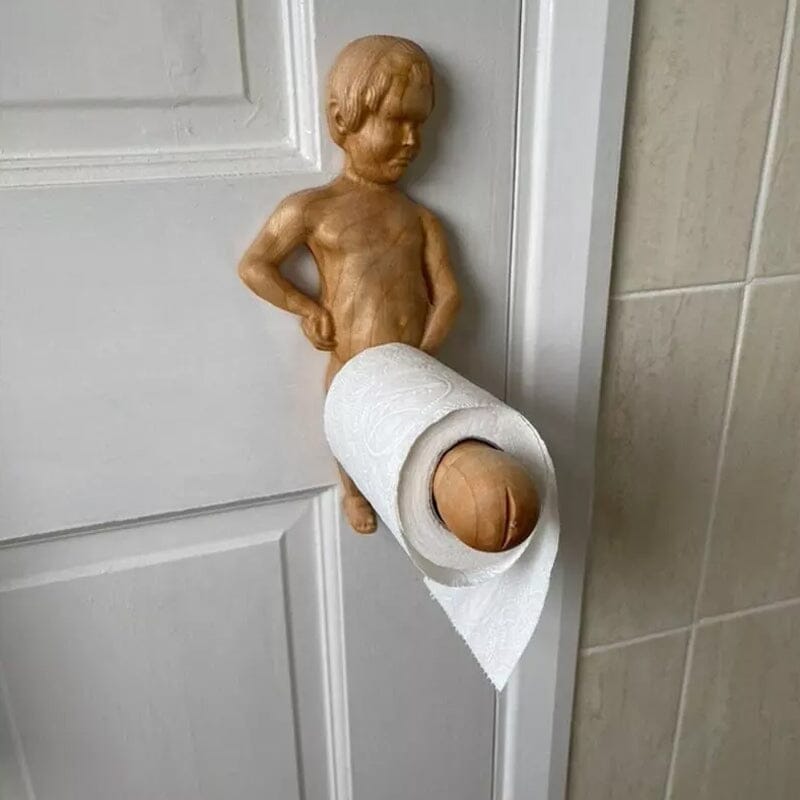 Funny Wood Toilet Roll Holder