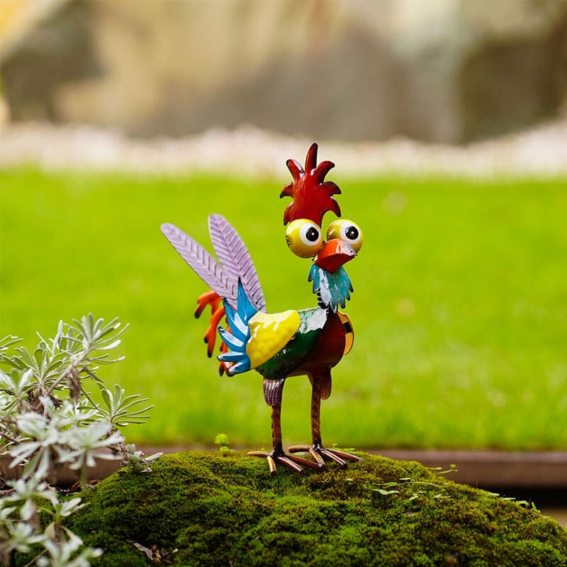 🌿Funny garden rooster statue