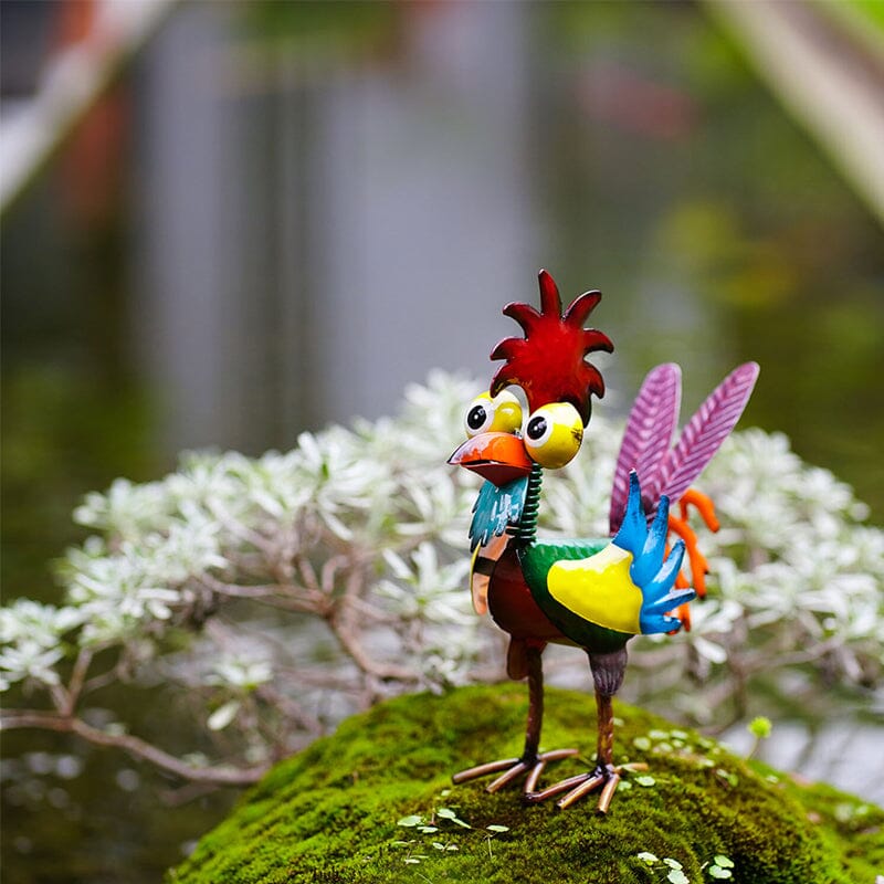 🌿Funny garden rooster statue