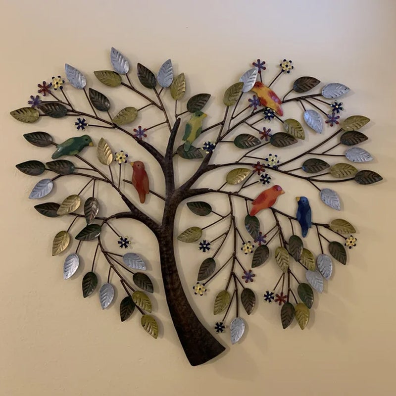 Indoor/Outdoor Handcrafted Heart-shaped Tree of Life Wall Art