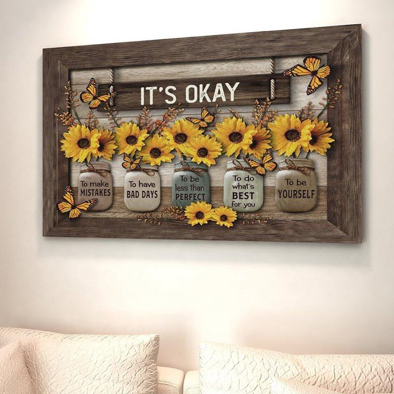 Butterfly Sunflowers Wall Art