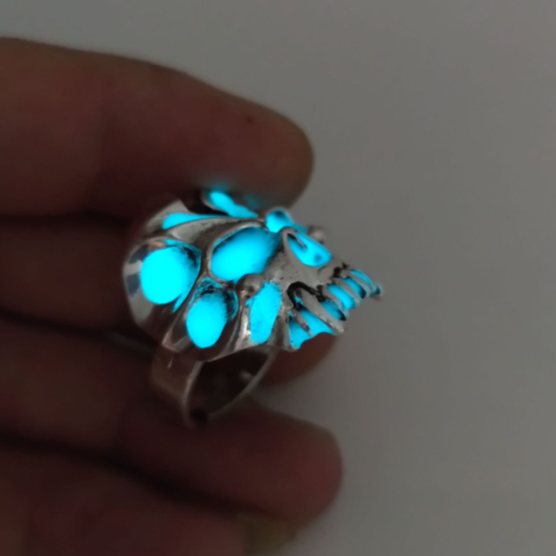 Glowing skull ring