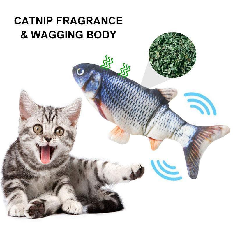 🐟Plush Simulation USB Charging Cat Fish Toy