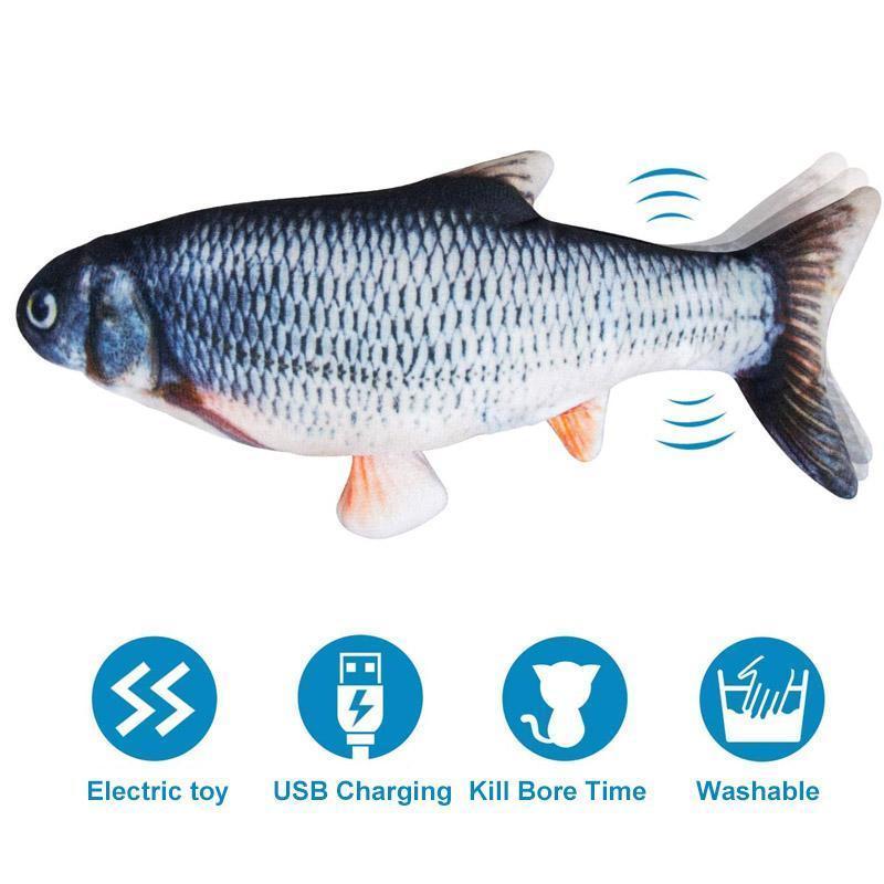 🐟Plush Simulation USB Charging Cat Fish Toy