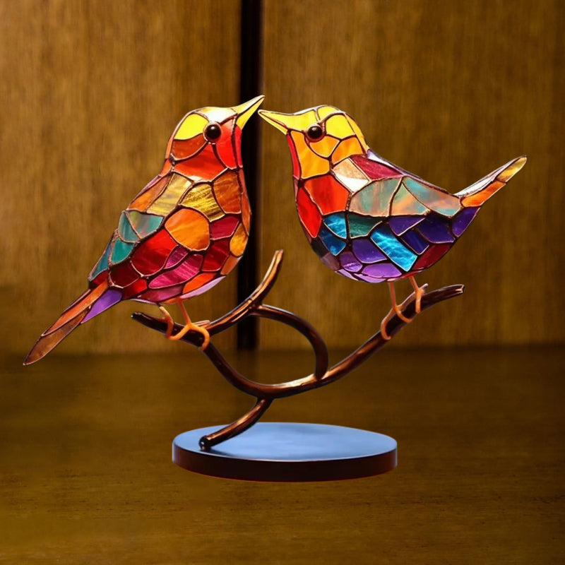 🐦Birds on Branches Stained Glass Ornaments