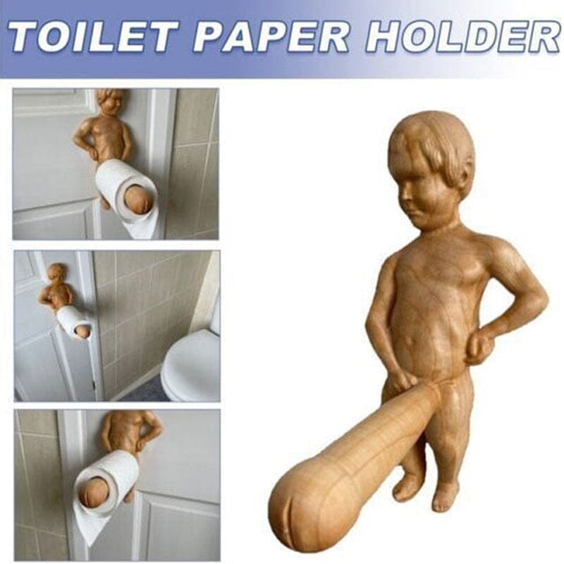 Funny Wood Toilet Roll Holder