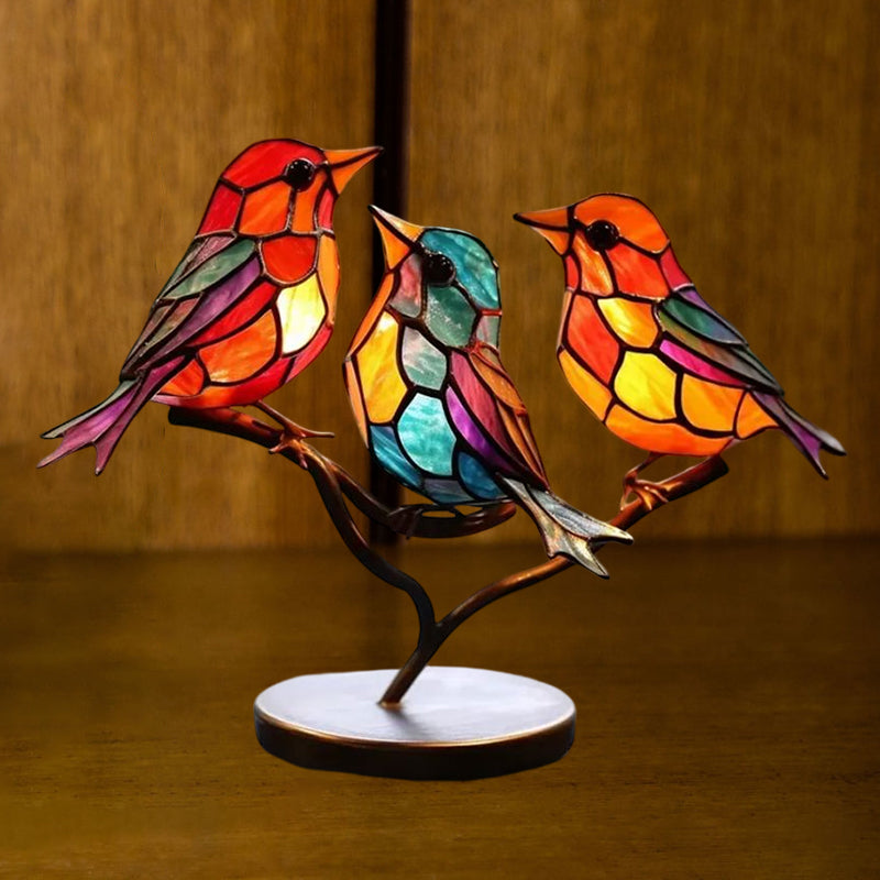 🐦Birds on Branches Stained Glass Ornaments