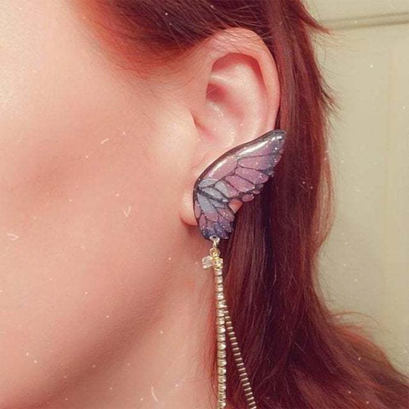 Butterfly Fringe Long Earrings