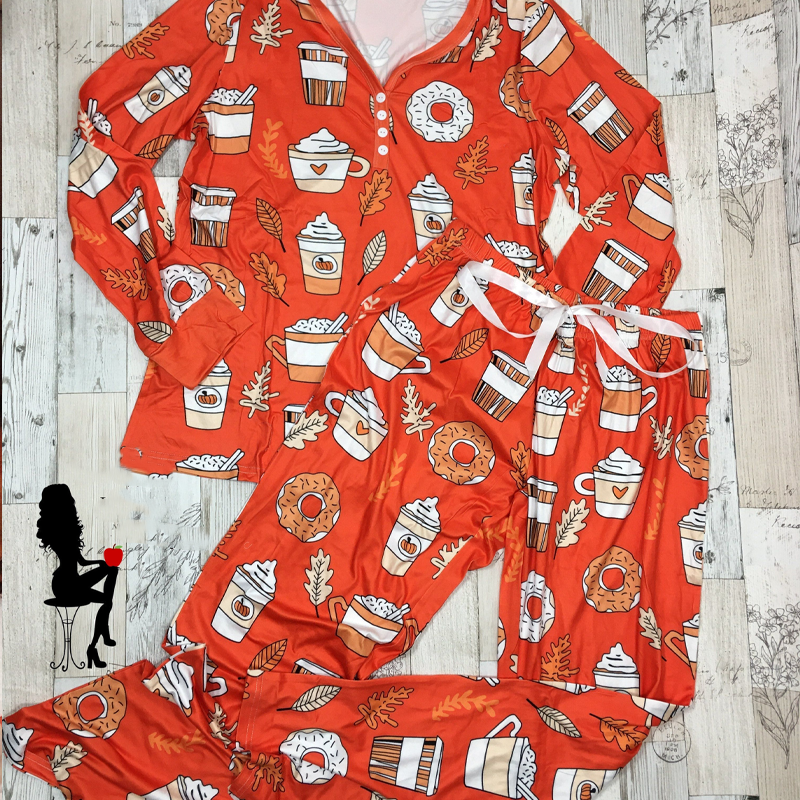 Monogram Happy Fall Pajama Set