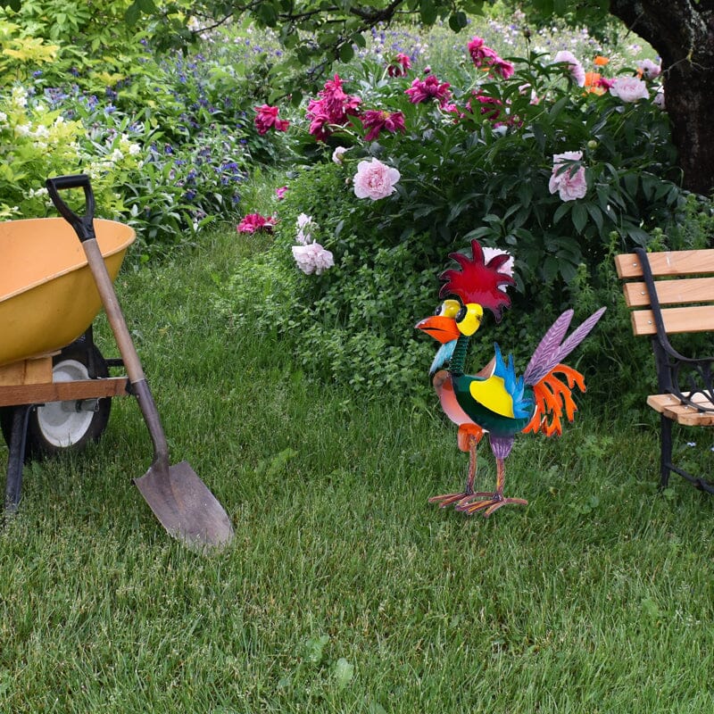 🌿Funny garden rooster statue