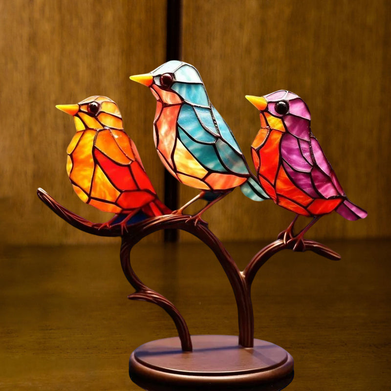 🐦Birds on Branches Stained Glass Ornaments