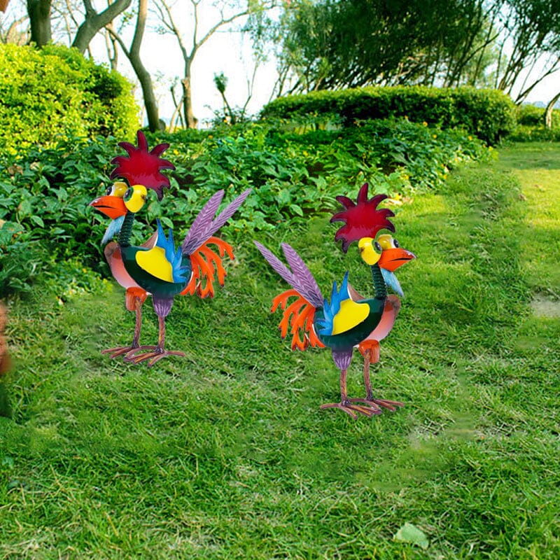 🌿Funny garden rooster statue