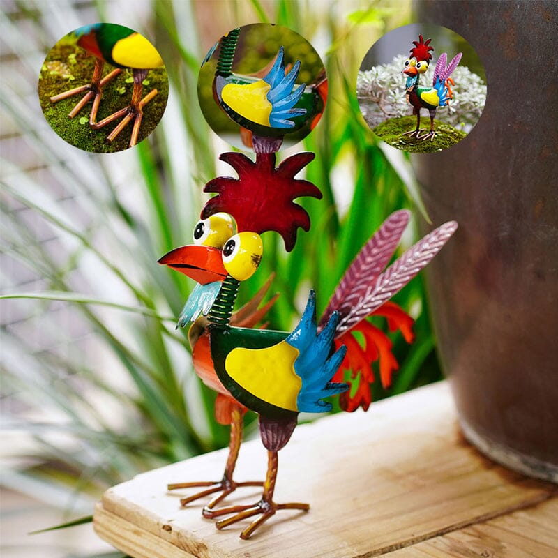 🌿Funny garden rooster statue