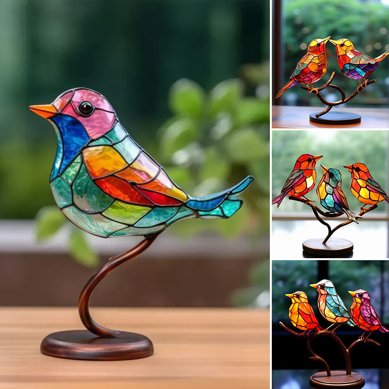 🐦Birds on Branches Stained Glass Ornaments