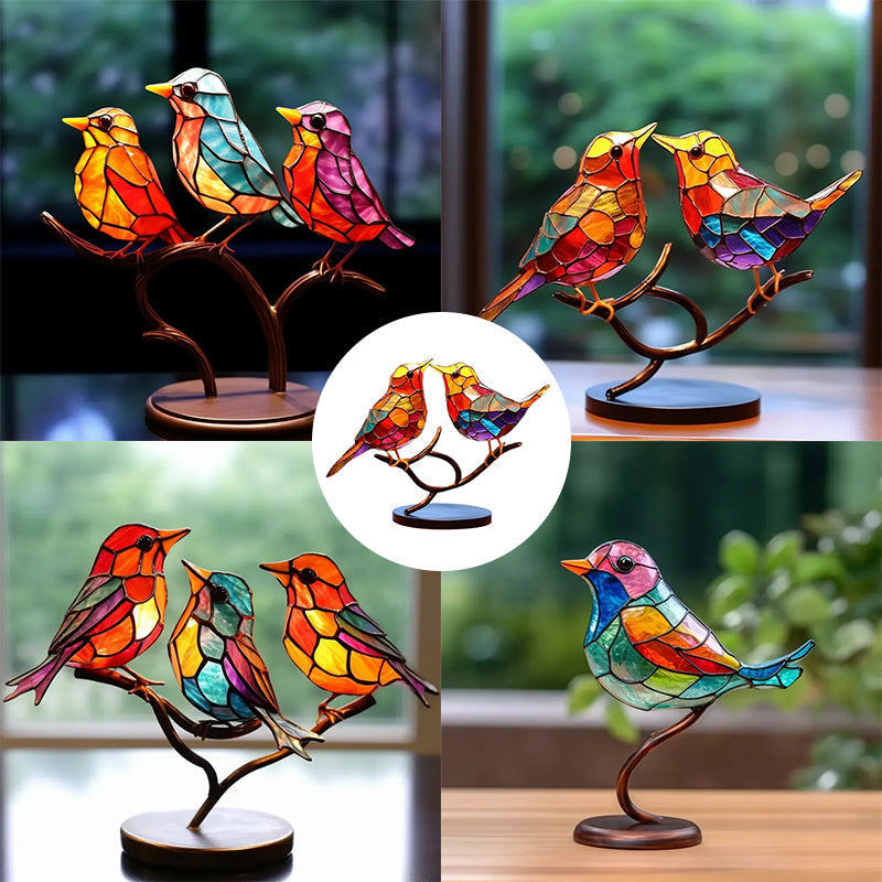 🐦Birds on Branches Stained Glass Ornaments