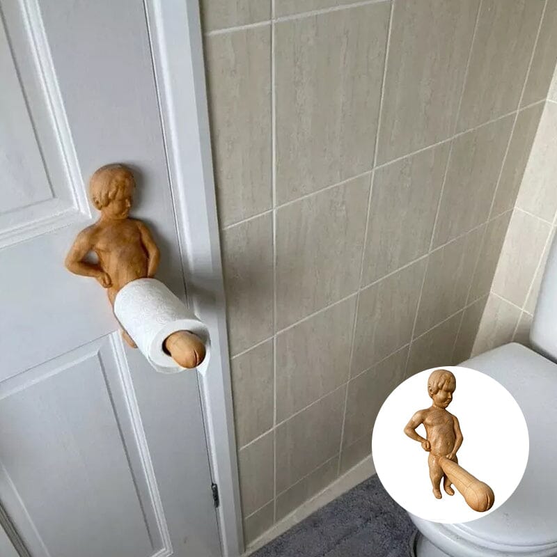 Funny Wood Toilet Roll Holder