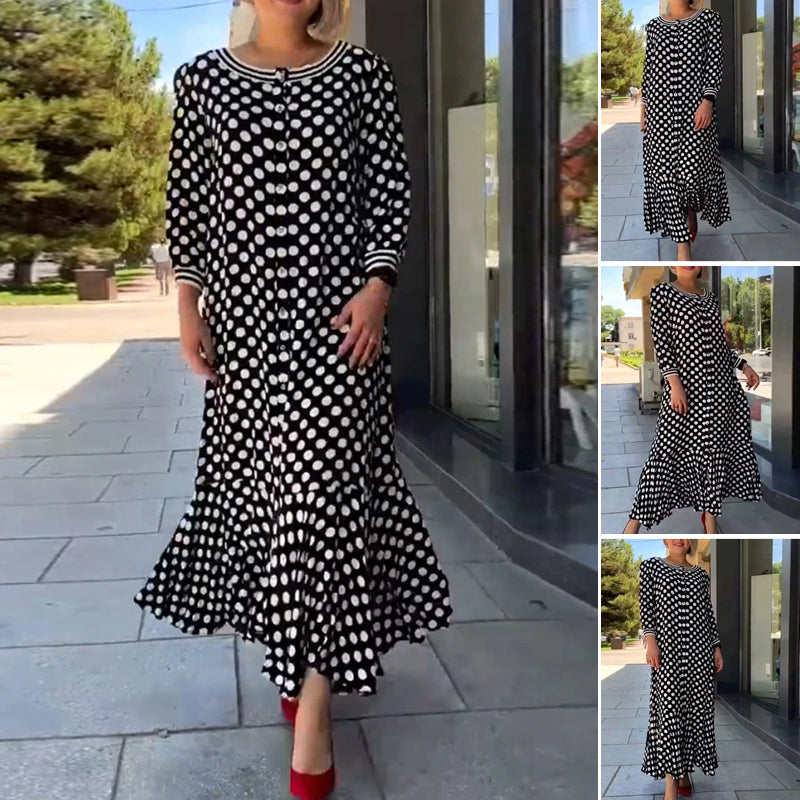 🎉Summer Specials🎉Polka Dot Long Sleeve Long Dress